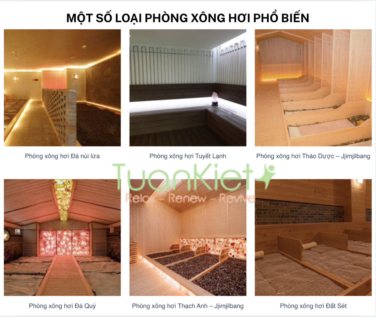 Tham khảo một số loại phòng xông hơi phổ biến hiện nay