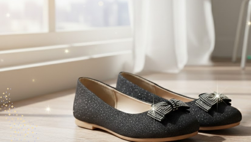 giay-bup-be-mau-den-cho-be-phoi-do-dep